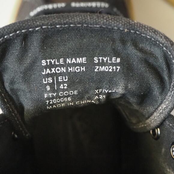ALLSAINTS Jaxon High Top Canvas Sneaker Shoes Mens S US 9 EU 42 Black Distressed - Picture 10 of 11